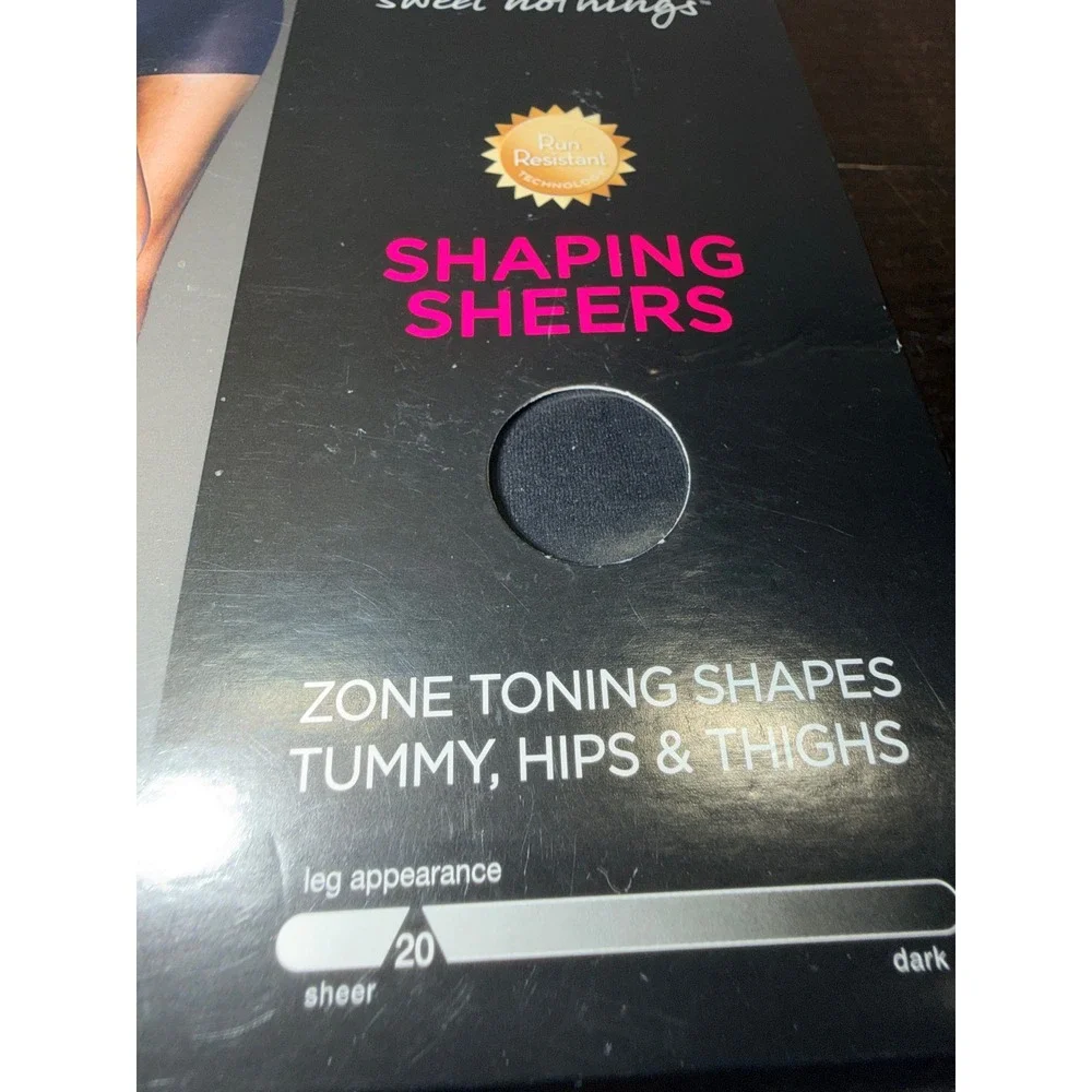 Maidenform Sweet Nothings Shaping Sheers‎ Black Firm Control Tights XL 96328